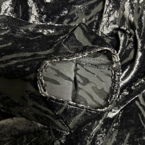 Ecote Velvet Burnout Black Purple women’s Cardigan Lrg Draped Open Front Zebra - Picture 12 of 14